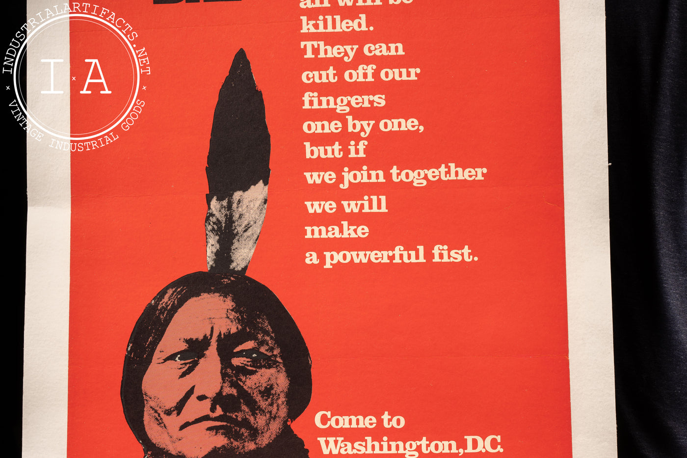 c. 1971 Linen-Mounted May Day Sitting Bull Poster