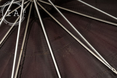 Early 20th Century Ruffled Maroon Silk Parasol