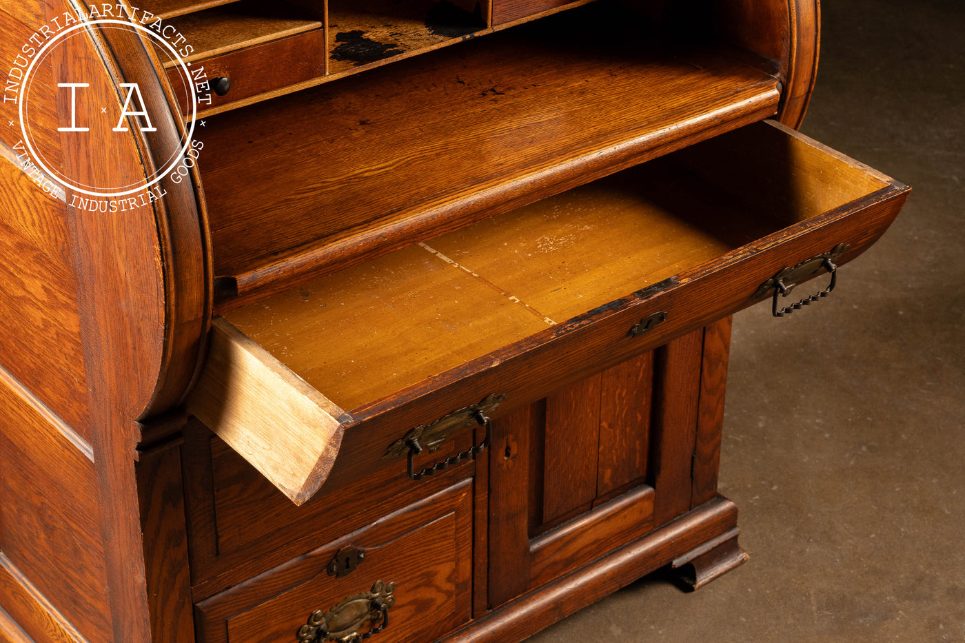 Early 20th Century Oak Roll-Top Secretary Desk