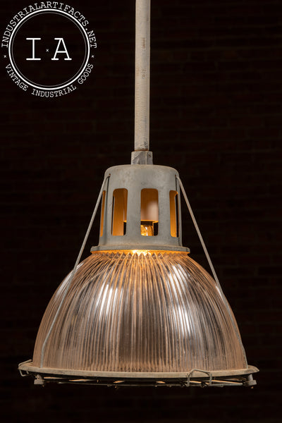 Vintage Industrial Holophane Ceiling Mount Light