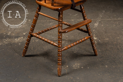 Early 20th Century "Jenny Lind" Wooden Spindle-Back Childrens High Chair