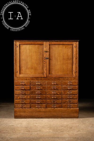 Early 20th Century Tiger Oak Library Cabinet