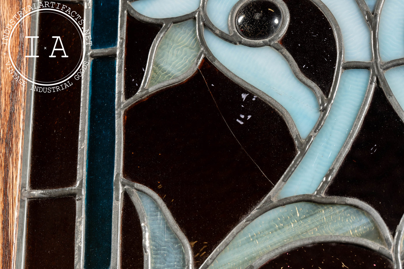 Late 19th Century Memorial Stained Glass Panel in Frame