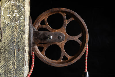 Antique Task Lamp on Cast Iron Pulley