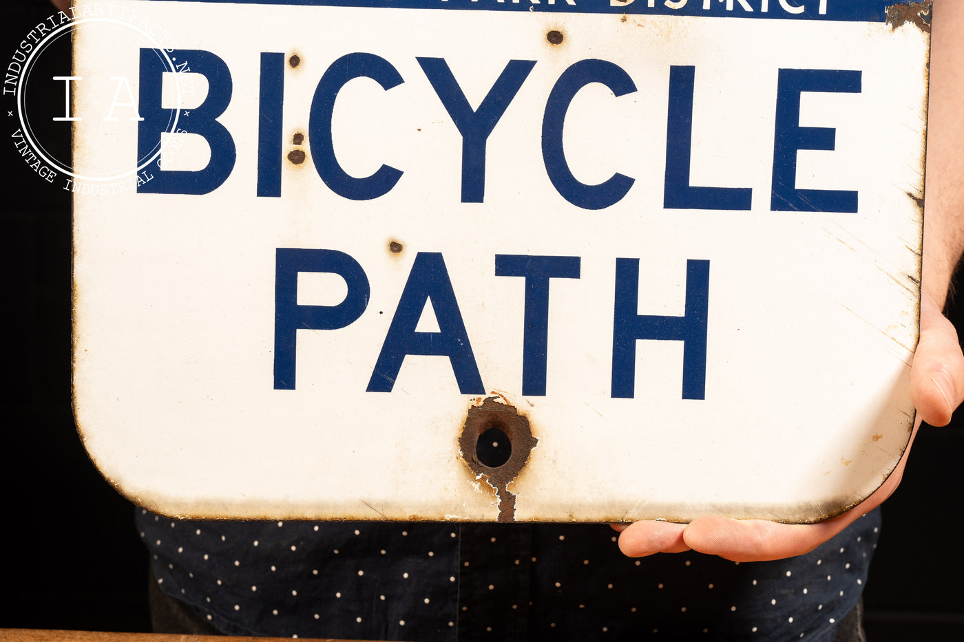 Vintage SSP Chicago Park District Bike Path Sign