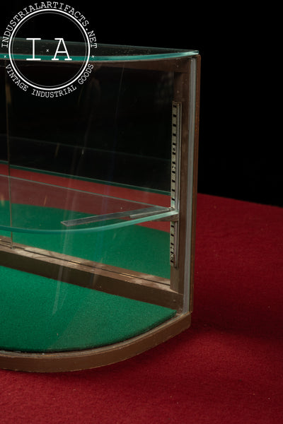 Mid-Century Curved Glass Countertop Display Case