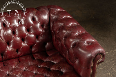 Vintage Tufted Chesterfield Sofa in Burgundy