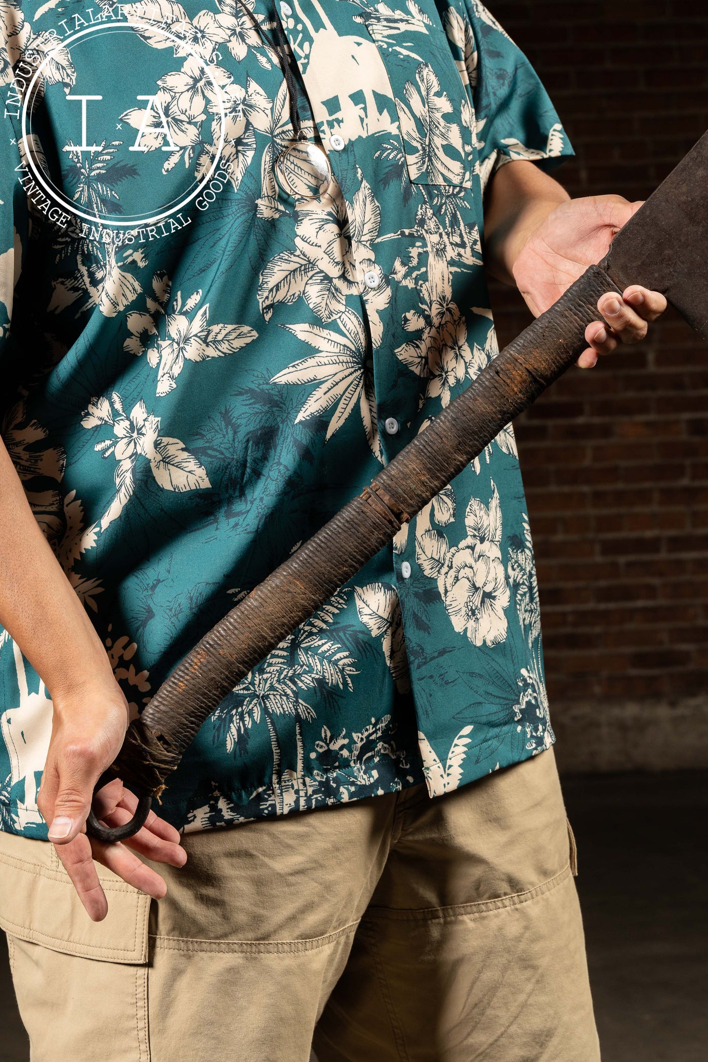 c. 1900s Butcher's Hog Splitter with Twine-Wrapped Handle