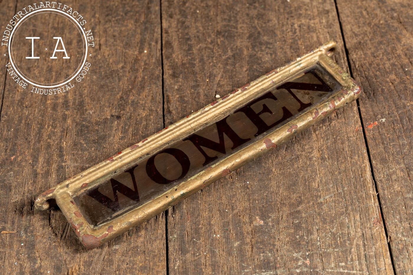 Vintage "Women" Mounted Etched Glass Pullman Car Restroom Sign