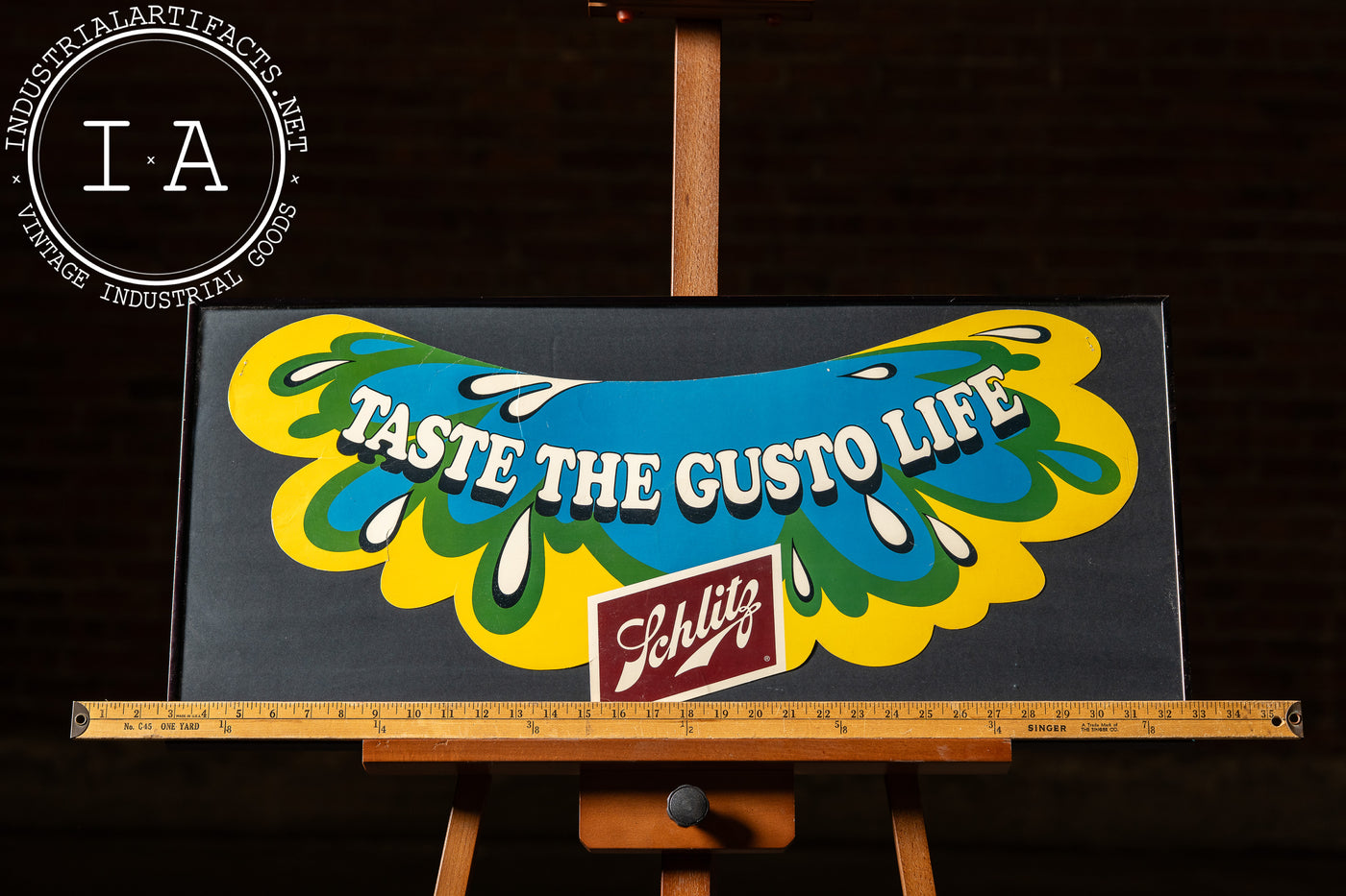 Vintage Schlitz "Taste The Gusto Life" Framed Print Advertisement