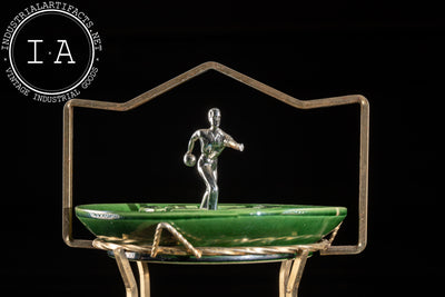 MCM Art Deco-Inspired Spaghetti Lamp Ashtray Stand in Green