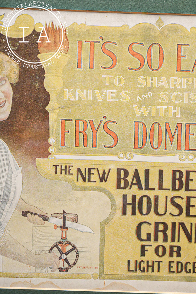 Framed Fry’s Domestic Household Grinder Advertising Print