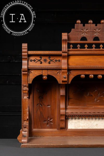 Early 20th Century Eastlake Oak Organ Topper