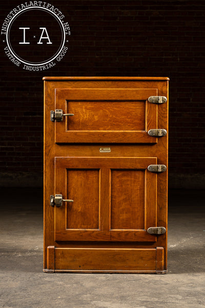 Early 20th Century Oak "Leonard" Refrigerator by Grand Rapids
