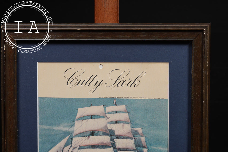 Vintage Framed Cutty Sark Scotch Advertising Calendar, 1970
