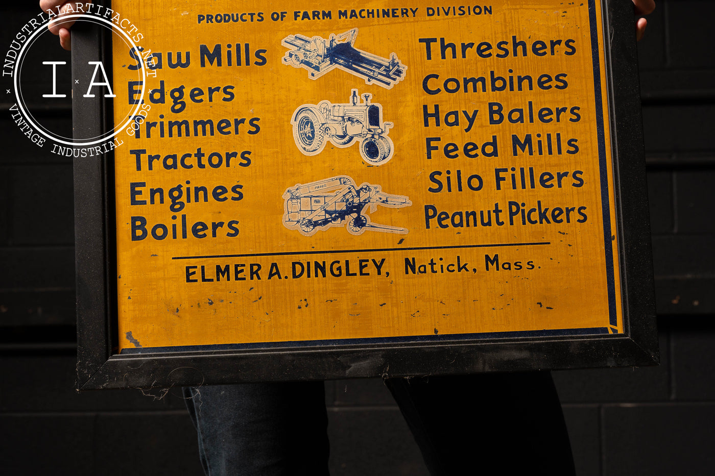 Trade Machine Sign Antique Frick Machinery Framed Trade Sign – Industrial Artifacts