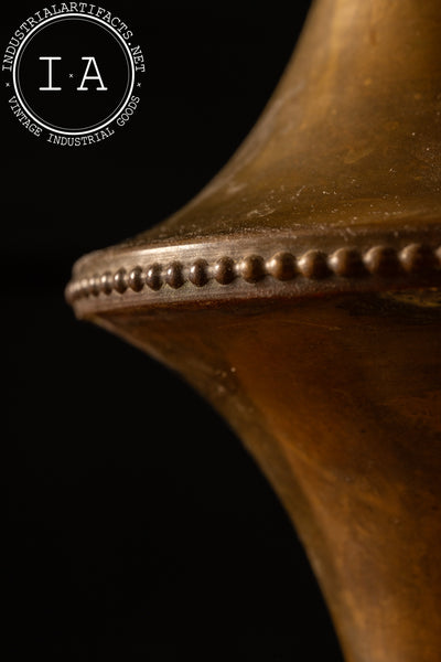 Art Nouveau Bronze and Slag Glass Table Lamp