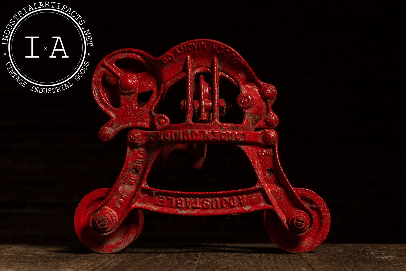 Antique Painted Cast Iron Hay Trolley by Louden