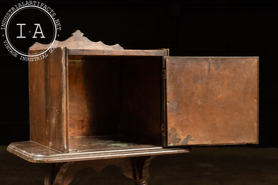 Early Walnut Humidor Smoking Stand