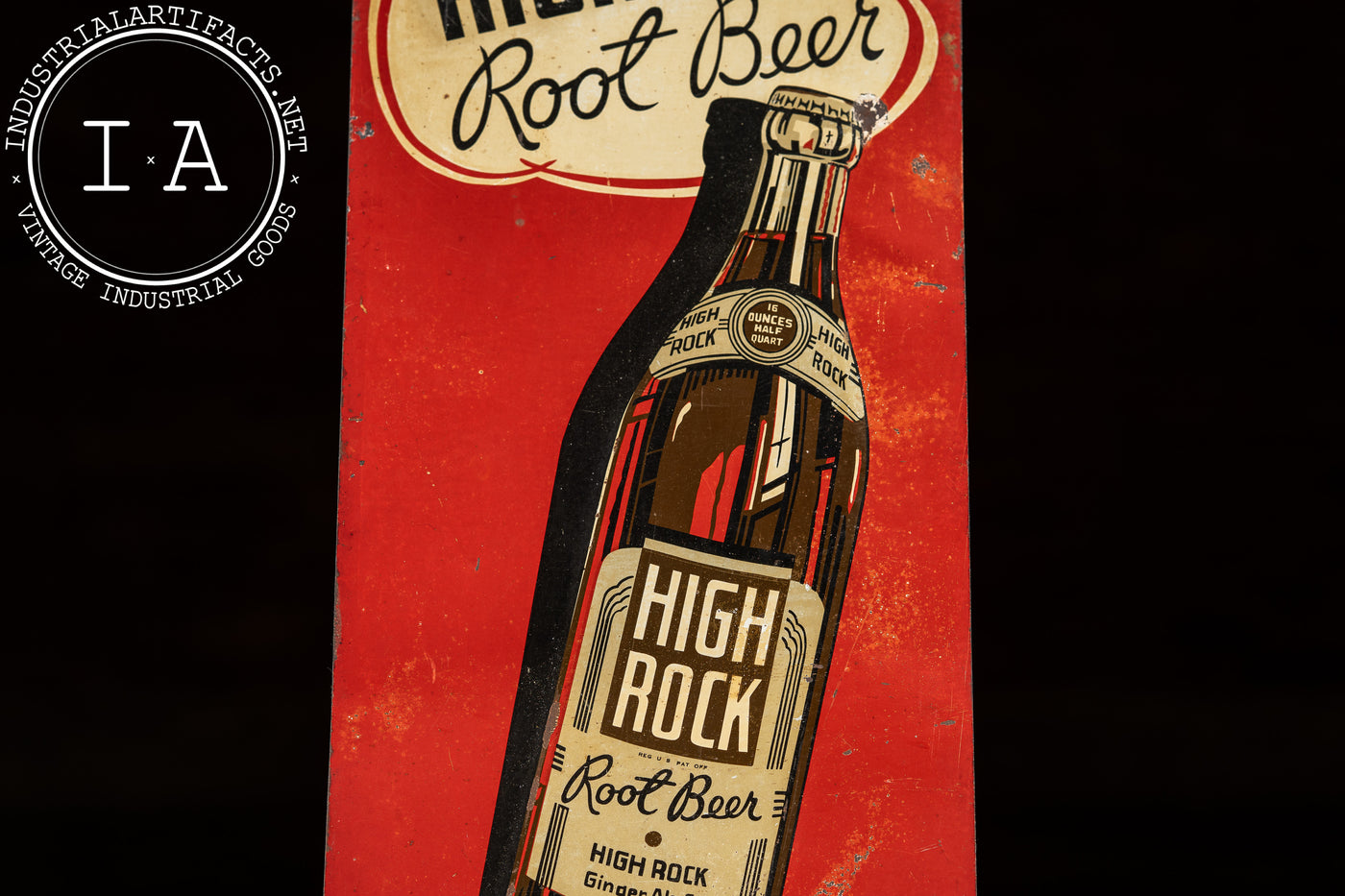 Vintage High Rock Root Beer 5¢ Tin Litho Sign