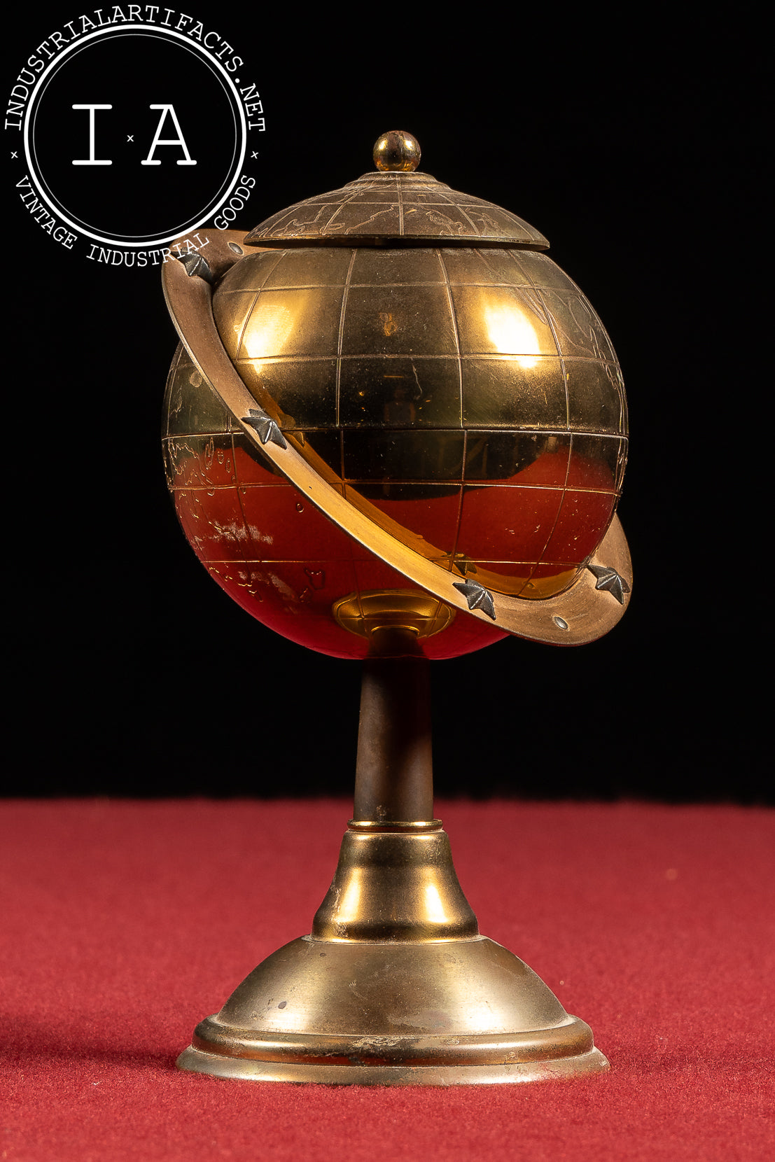 Vintage Brass Globe Space Age Cigarette Dispenser