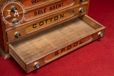 Late 19th Century Mercantile Countertop Wooden Spool Cabinet