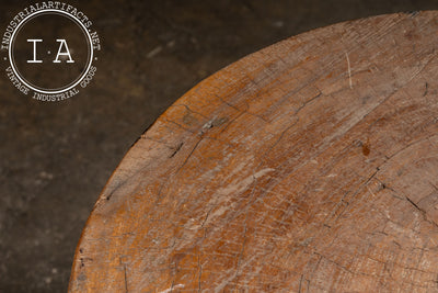 Round Butcher Block Coffee Table on Wooden Legs
