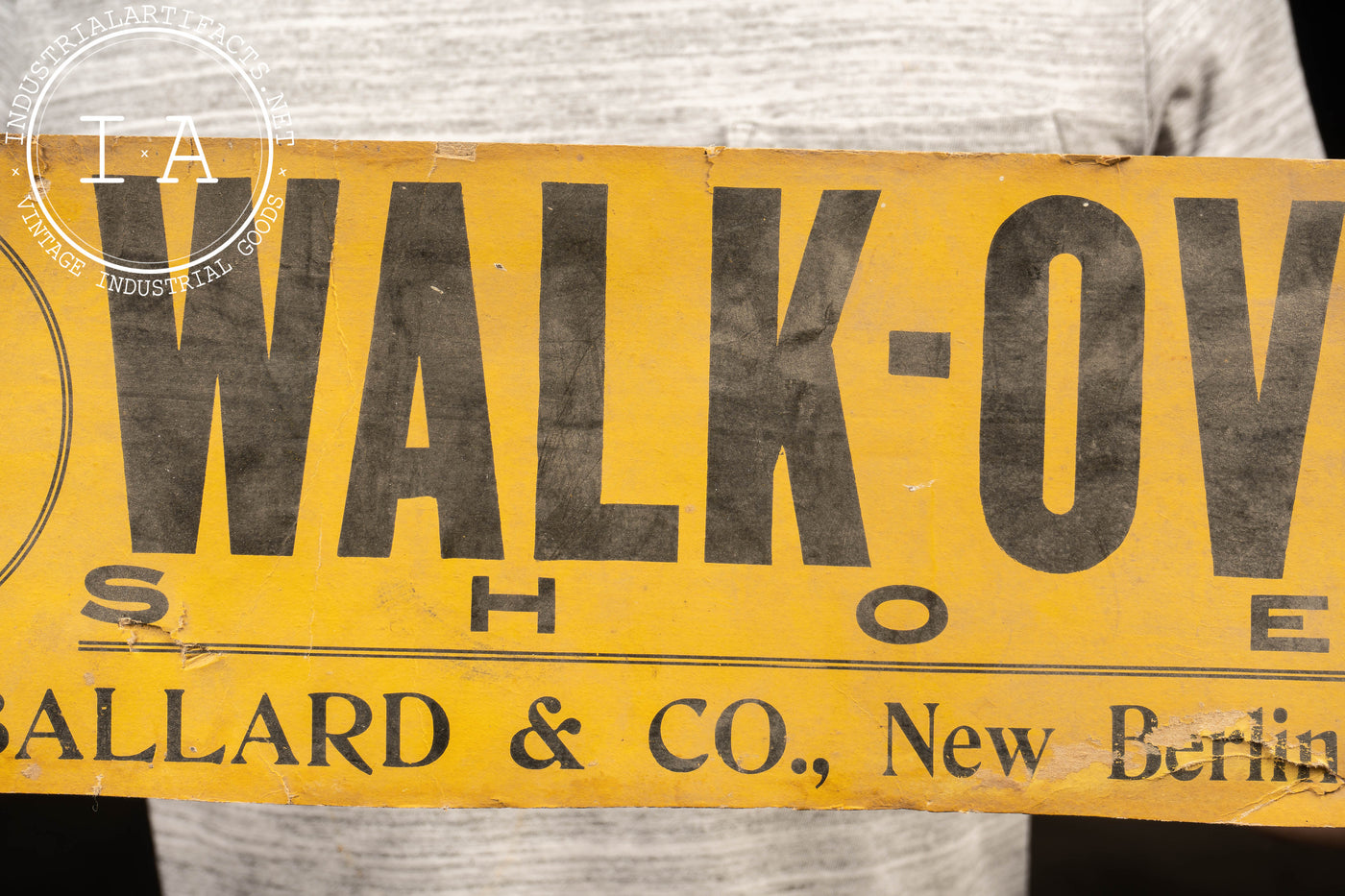 Antique "Walk-Over Shoes" Cardstock Sign