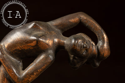 Pair of Vintage Cast Iron Figural Nude Art Deco Bookends