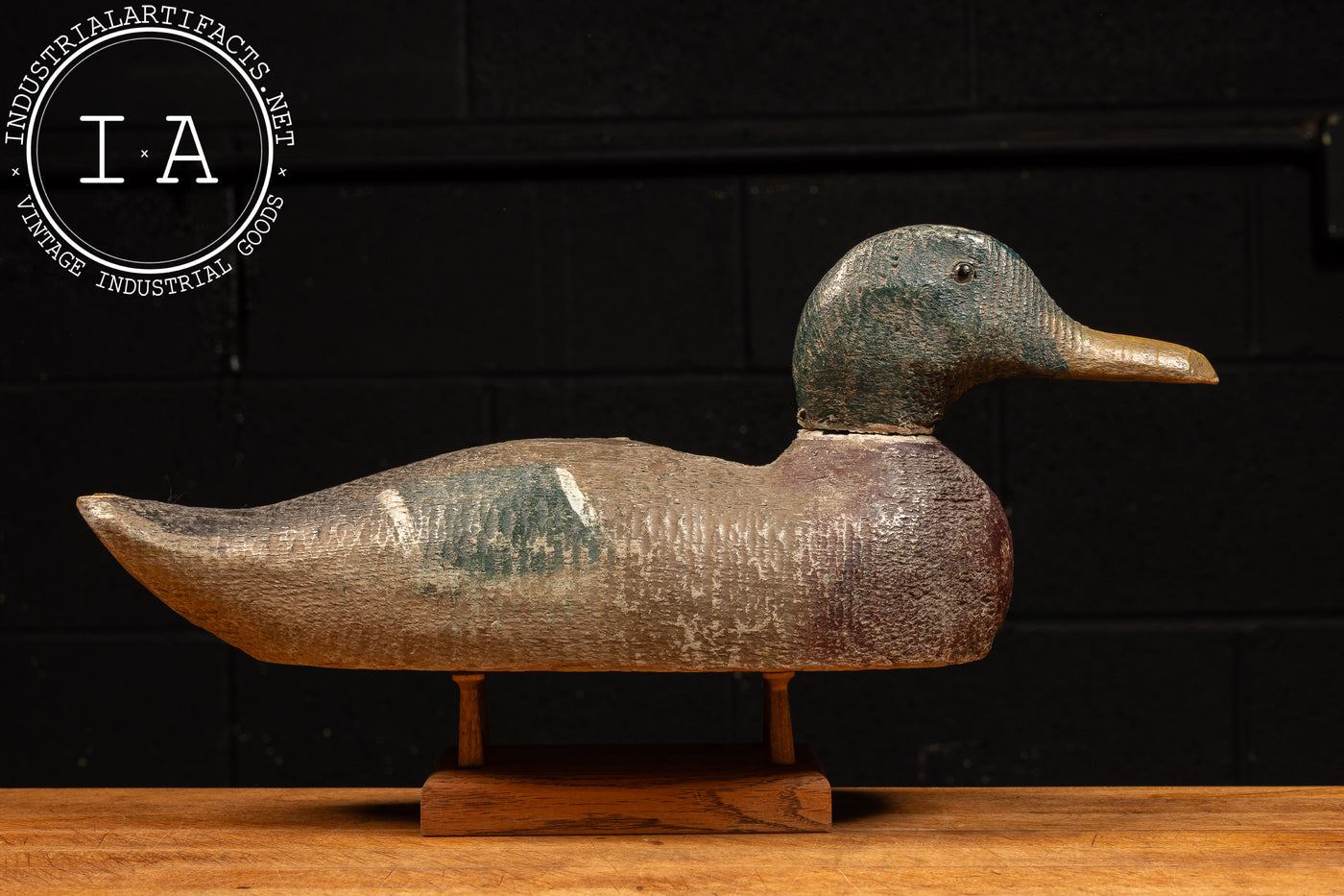 Primitive Wooden Mallard Drake Decoy