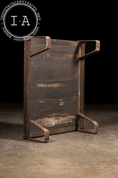 Antique Industrial Wood and Cast Iron Pallet Coffee Table