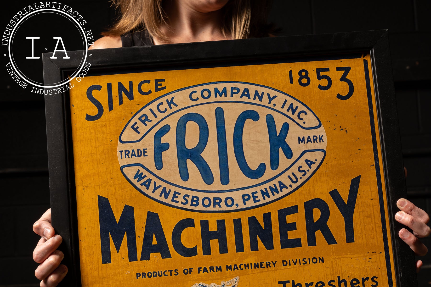 Trade Machine Sign Antique Frick Machinery Framed Trade Sign – Industrial Artifacts