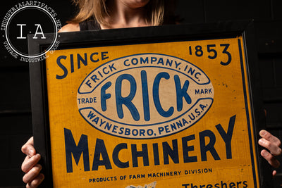 Antique Frick Machinery Framed Trade Sign