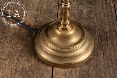 Early 20th Century Brass Table Lamp w. Frosted Shade