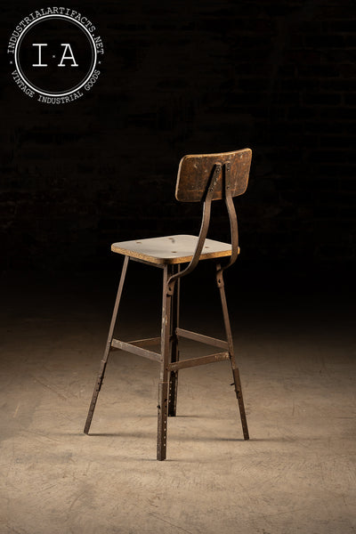 Pollard Brothers Adjustable Height Industrial Stool