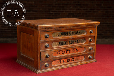 Late 19th Century Mercantile Countertop Wooden Spool Cabinet