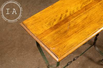 Early Oak and Wrought Iron Side Table