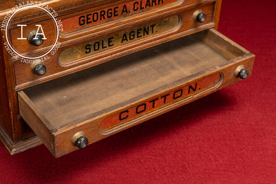 Late 19th Century Mercantile Countertop Wooden Spool Cabinet