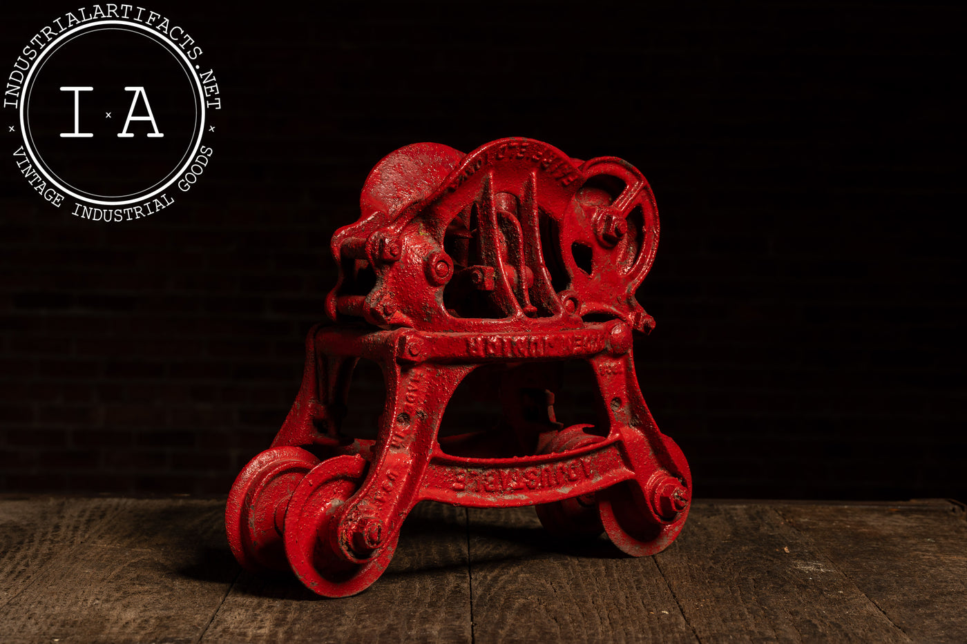 Antique Painted Cast Iron Hay Trolley by Louden
