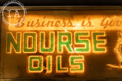 Nourse Oils Backlit Glass Sign