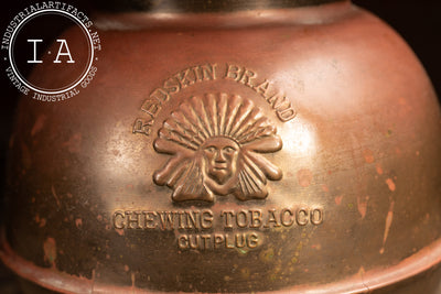 Antique Redskin Brand Chewing Tobacco Promotional Spittoon