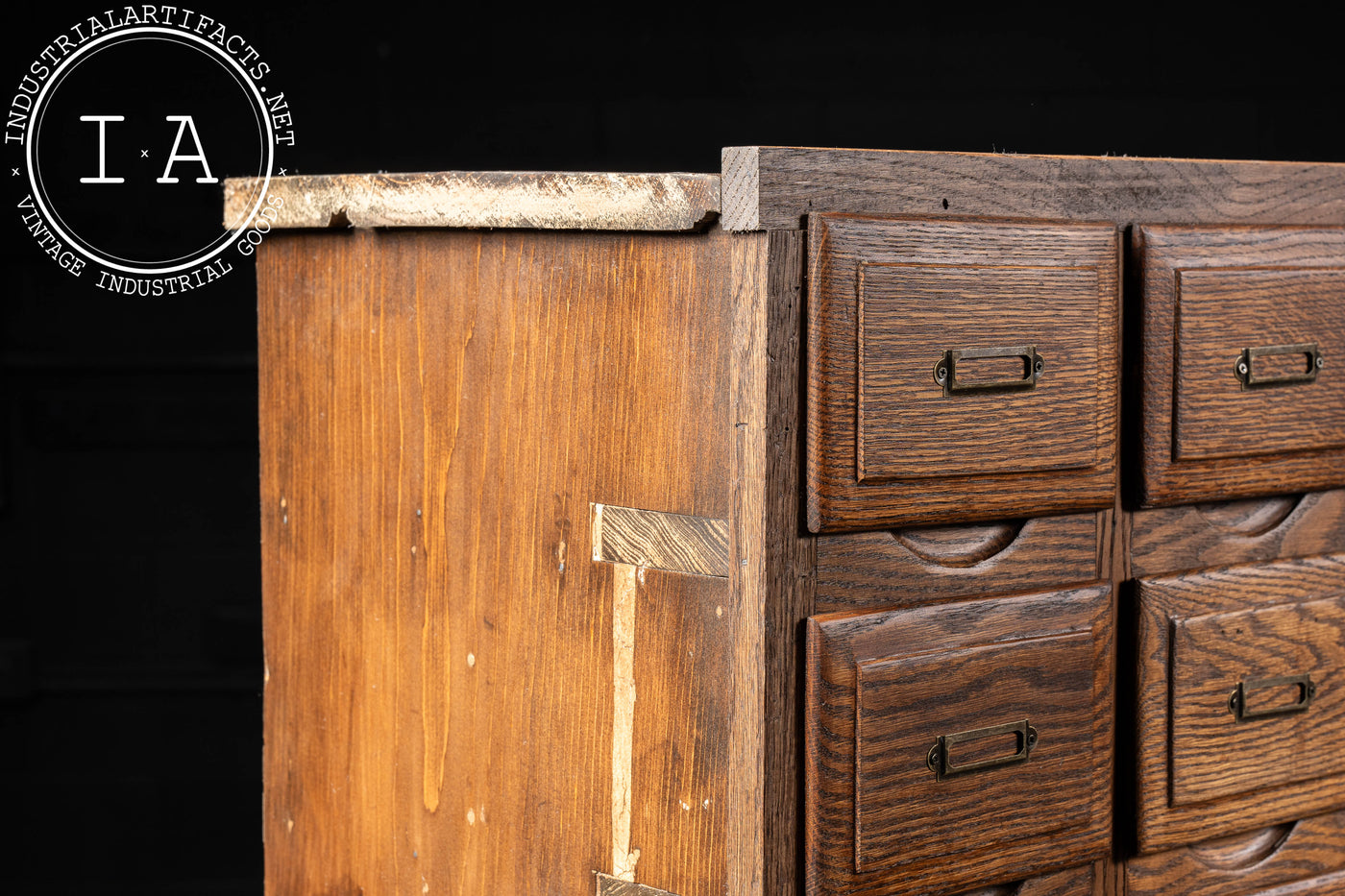 Antique Oak 100-Drawer Apothecary Cabinet