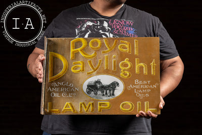 Antique Royal Daylight Lamp Oil Double-Sided Porcelain Flange Sign