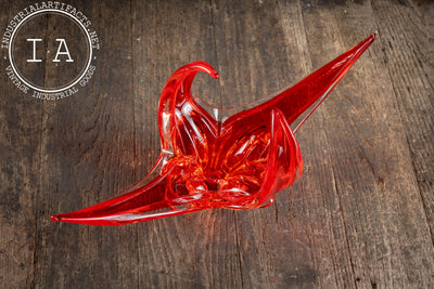 MCM Chalet-Inspired Art Glass Dish in Ruby
