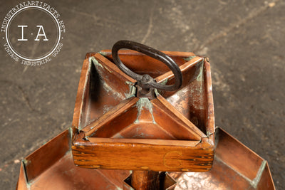 Early 20th Century Copper & Wood Rotating Cobbler’s Parts Bin