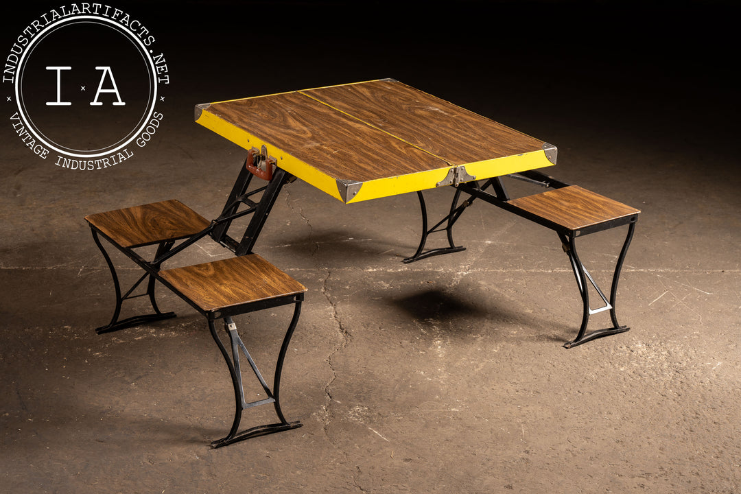 Vintage Collapsible Picnic Table and Chair Set by Milwaukee