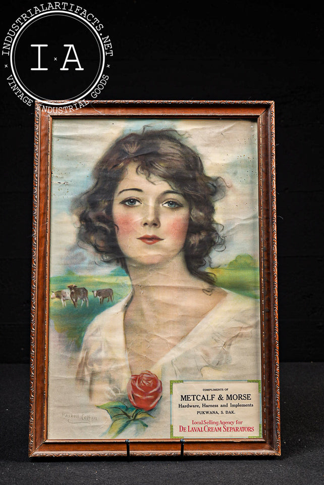 Framed Antique Double-Sided De Laval Cream Separators Advertising Print