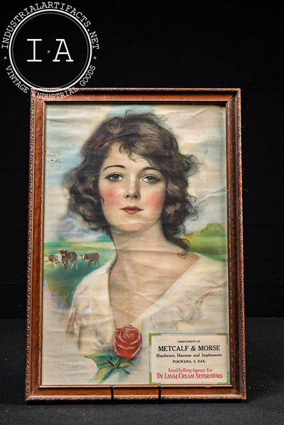Framed Antique Double-Sided De Laval Cream Separators Advertising Print