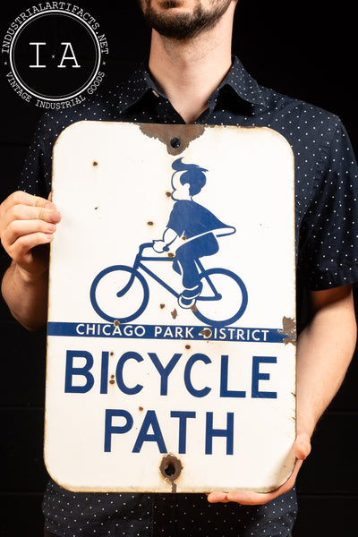 Vintage SSP Chicago Park District Bike Path Sign