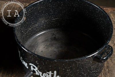 Mid-Century Enamelware Steamed Clams & Broth Pot